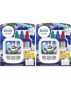 2 x Febreze 3Volution Plugin Starter Unit/Kit & 20ml Refill - Alpine Escape