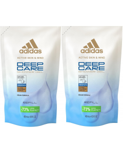 2 x 400ml Adidas Active Skin & Mind Deep Care Shower Gel
