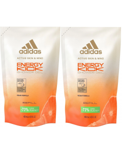 2 x 400ml Adidas Active Skin & Mind Energy Kick Shower Gel