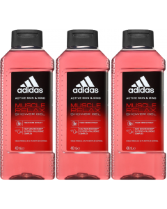 3 x 250ml Adidas Active Skin & Mind Muscle Relax Shower Gel
