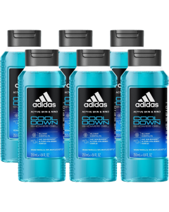 6 x 250ml Adidas Active Skin & Mind Cool Down Shower Gel