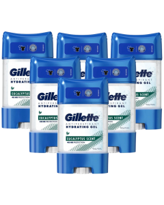 6 x Gillette Antiperspirant Hydrating Clear Gel 70ml - Eucalyptus