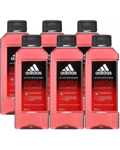 6 x 250ml Adidas Active Skin & Mind Muscle Relax Shower Gel