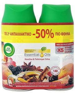 2 x Air Wick Freshmatic Spray Refill 250ml - Crackling Fire & Cinnamon Spice