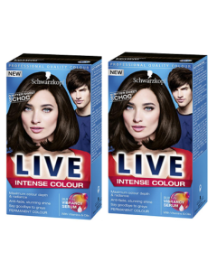 2 x Schwarzkopf  Permanent Live Intense Hair Colour / Dye - 89 Bitter Sweet Choc