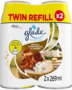 2 x Glade Automatic Spray Refill 269ml -Sensual Sandalwood & Jasmine