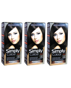 3 x Mellor & Russell Simply Permanent Hair Colour - 3 Natural Dark Brown