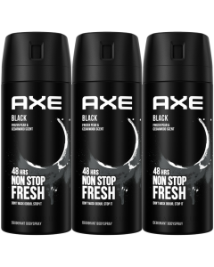 3 x Axe Deodorant Body Spray150ml - Black