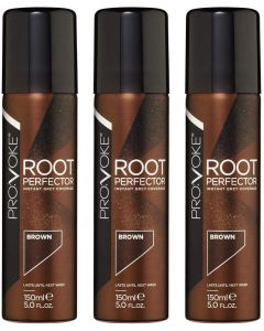 3 x150ml PROVOKE Root Perfector Instant Root Touch Up Spray - Brown 