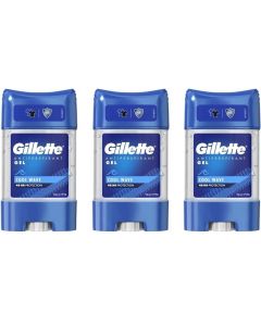 3 x Gillette Endurance Antiperspirant Clear Gel 70ml - Cool Wave