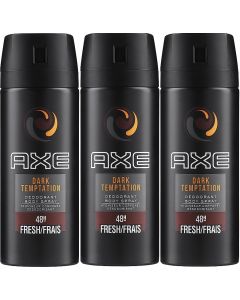 3 x Axe Deodorant Body Spray150ml - Dark Temptation