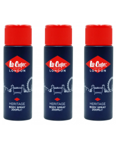 3 x 200ml Lee Cooper Deodorant Body Spray - Heritage