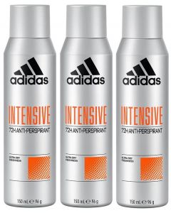 3 x Adidas 72H Cool & Dry Antiperspirant  Spray 150ml - Intensive