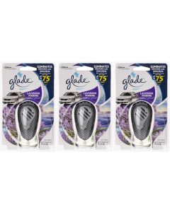 3xGlade Car Air Freshener Vent Clip On Diffuser+7ml Refill - Lavender Marine