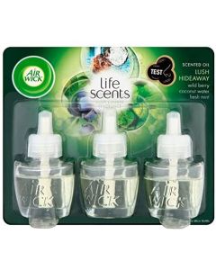 3 X AIR WICK PLUG IN OIL REFILLS - LUSH HIDEAWAY