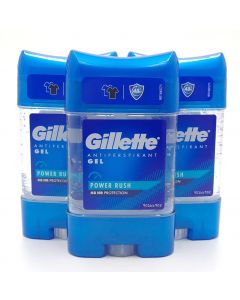 3 x Gillette Sport Antiperspirant Clear Gel 70ml - Power Rush