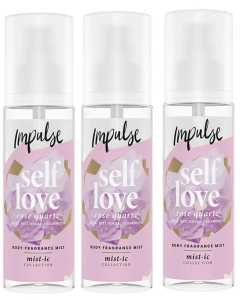 3 x 150ml Impulse Body Mist, Rose Quartz Inspired - Self Love