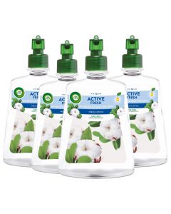4 X Air Wick Active Fresh Non Aerosol Automatic Spray Refills 228ml - Fresh Cotton