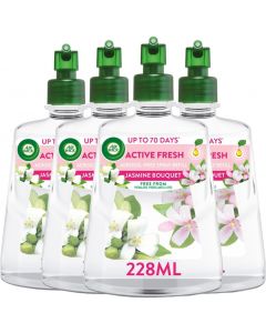 4 X Air Wick Active Fresh Non Aerosol Automatic Spray Refills 228ml - Jasmine Bouquet