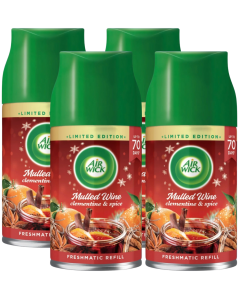 4 x Air Wick Freshmatic Max Automatic Spray Refill 250ml - Mulled Wine 