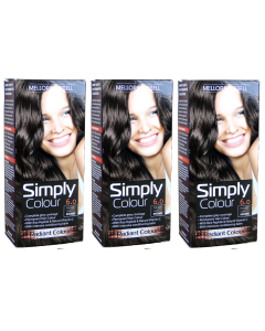 3 x Mellor & Russell Simply Permanent Hair Colour - 6 Natural Light Brown