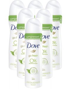 6 x 75ml Dove Compressed Antiperspirant - Go Fresh - Cucumber & Green Tea 