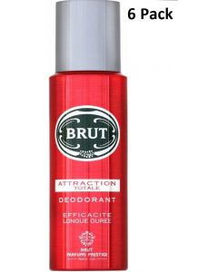 6 x Brut Deodorant Body Spray 200 ml - Attraction Totale