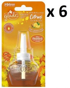 6 X Glade Electric Plug In Refill Citrus Sunrise 20ml 