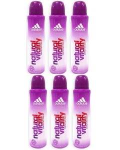 6 x Adidas Women Perfumed Deo Spray 150ml - Natural Vitality