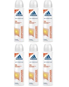 6 x Adidas 72H Anti Perspirant Female Body Spray 150ml - Adipower