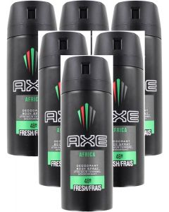6 x Axe Deodorant Body Spray150ml - Africa 