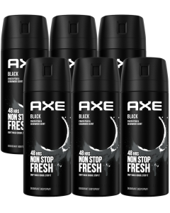 6 x Axe Deodorant Body Spray150ml - Black