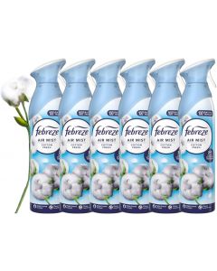 6 X 185 ml Febreze Air Mist Air Freshener Spray - Cotton Fresh