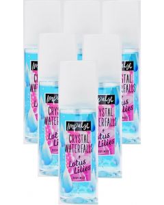 6 x 150ml Impulse Body Mist - Crystal Waterfalls + Lotus Lillies