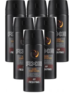 6 x Axe Deodorant Body Spray150ml - Dark Temptation
