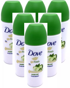 6 x Dove 48H protection Anti-perspirant Roll On 50 ml - Cucumber 