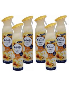 6 X 185 ml Febreze Air Mist Air Freshener Spray - Gold Orchid