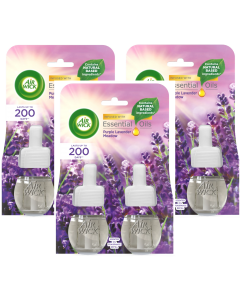 6 X Air Wick Electrical Plugin Oil Refills - Purple Lavender Meadow