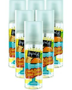 6 x 150ml Impulse Body Mist - Peach Sorbet & Golden Sunsets