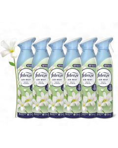 6 X 185 ml Febreze Air Mist Air Freshener Spray - White Jasmine
