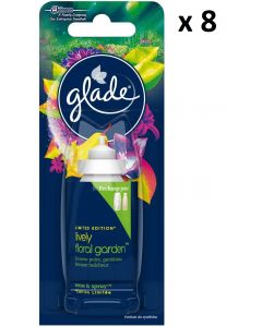 8 x Glade Sense and Spray Refill 18ml - Lively Floral Garden