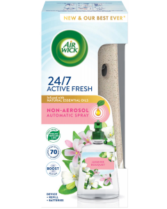 Air Wick Active Fresh 24/7 Automatic Spray Diffuser Unit + Jasmine Bouquet Refill 228ml