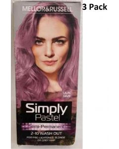 3 x Mellor & Russell Simply Pastel Semi-Permanent Hair Colour - Lilac Haze