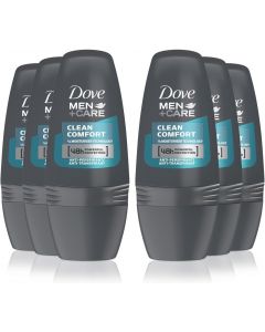 6 x Dove Men + Care Antiperspirant Deodorant, Invisible Dry Roll-On 50 ml