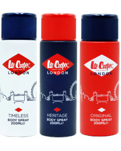 3 x 200ml Lee Cooper Deodorant Body Spray - Mix