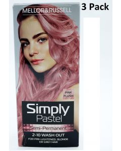 3 x Mellor & Russell Simply Pastel Semi-Permanent Hair Colour - Pink Flush