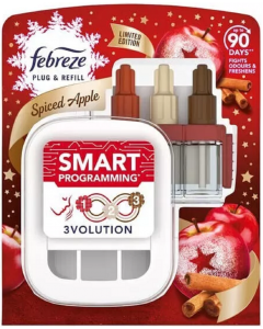 Febreze 3Volution Plugin Starter Unit/Kit &  20ml Refill - Spiced Apple
